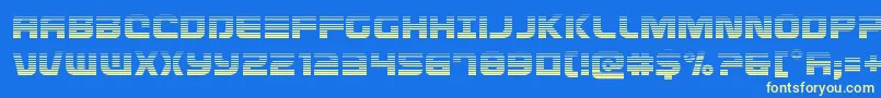 Defconzerograd Font – Yellow Fonts on Blue Background