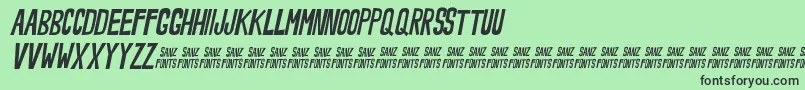 Fonte NoveeyItalic – fontes pretas em um fundo verde