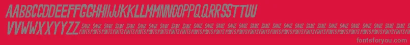 フォントNoveeyItalic – 赤い背景に灰色の文字
