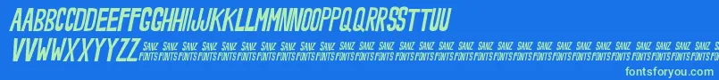 NoveeyItalic Font – Green Fonts on Blue Background