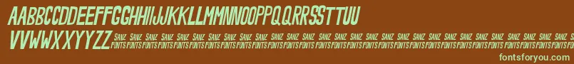 NoveeyItalic Font – Green Fonts on Brown Background