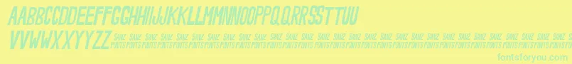 NoveeyItalic Font – Green Fonts on Yellow Background