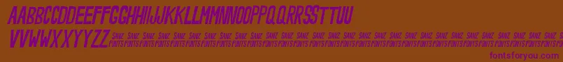 NoveeyItalic Font – Purple Fonts on Brown Background