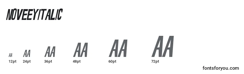 NoveeyItalic Font Sizes