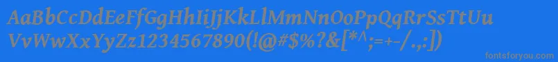 Genbkbasbi Font – Gray Fonts on Blue Background