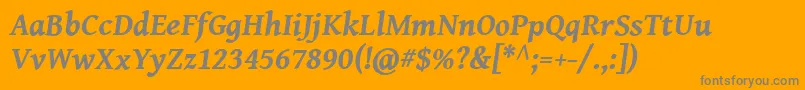 Genbkbasbi-Schriftart – Graue Schriften auf orangefarbenem Hintergrund