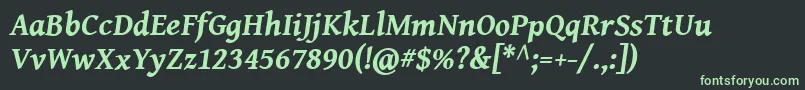 フォントGenbkbasbi – 黒い背景に緑の文字
