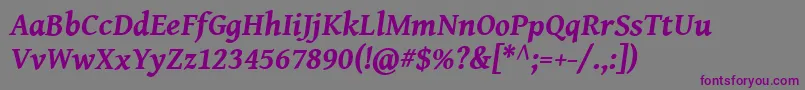 Шрифт Genbkbasbi – фиолетовые шрифты на сером фоне