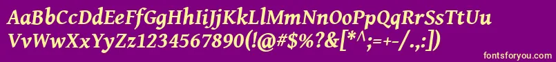 Genbkbasbi Font – Yellow Fonts on Purple Background