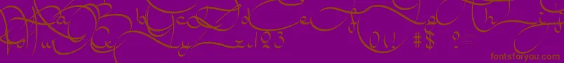 AmalScript-Schriftart – Braune Schriften auf violettem Hintergrund