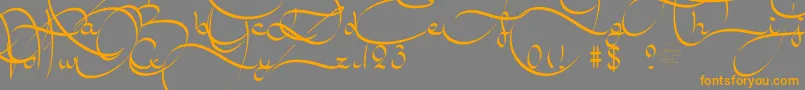 AmalScript Font – Orange Fonts on Gray Background