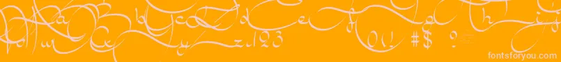 AmalScript-Schriftart – Rosa Schriften auf orangefarbenem Hintergrund