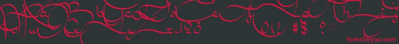 AmalScript Font – Red Fonts on Black Background