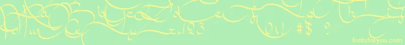 AmalScript-Schriftart – Gelbe Schriften auf grünem Hintergrund