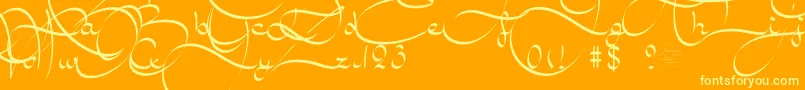 AmalScript Font – Yellow Fonts on Orange Background