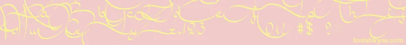 More about AmalScript Font AmalScript Font – Yellow Fonts on Pink Background