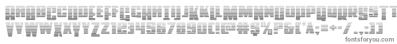 Powerlordgrad-fontti – harmaat kirjasimet valkoisella taustalla