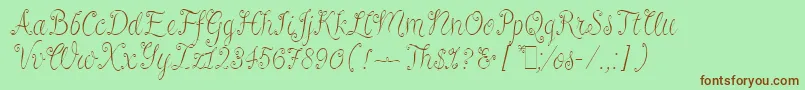 RivaLetPlain.1.0 Font – Brown Fonts on Green Background