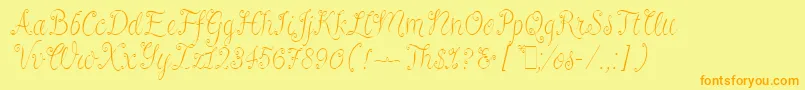 RivaLetPlain.1.0 Font – Orange Fonts on Yellow Background