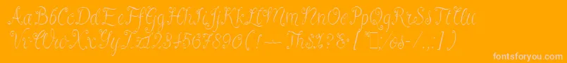 RivaLetPlain.1.0 Font – Pink Fonts on Orange Background