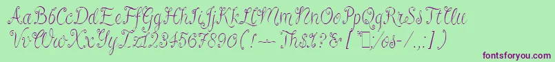 RivaLetPlain.1.0-Schriftart – Violette Schriften auf grünem Hintergrund