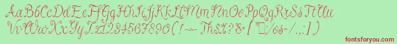 RivaLetPlain.1.0-Schriftart – Rote Schriften auf grünem Hintergrund