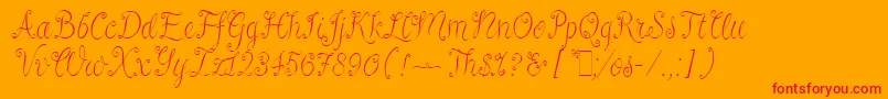 RivaLetPlain.1.0 Font – Red Fonts on Orange Background