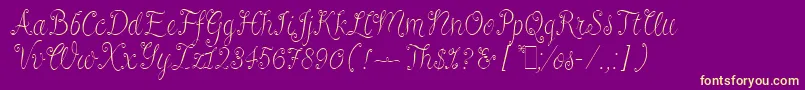 RivaLetPlain.1.0 Font – Yellow Fonts on Purple Background