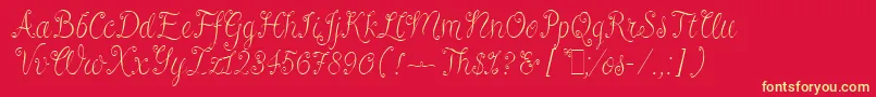 RivaLetPlain.1.0 Font – Yellow Fonts on Red Background