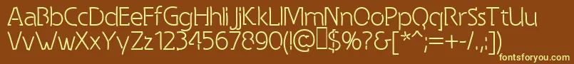 Шрифт SpongyThinsville – жёлтые шрифты на коричневом фоне