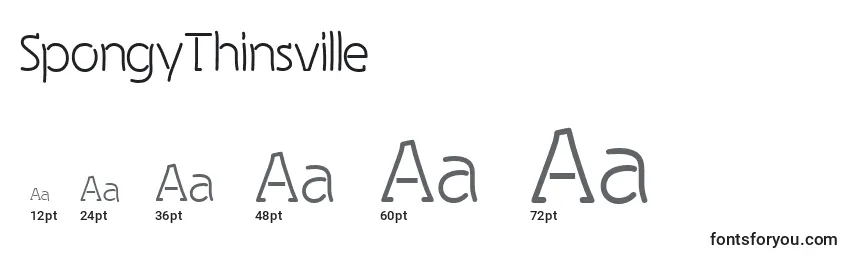 SpongyThinsville Font Sizes