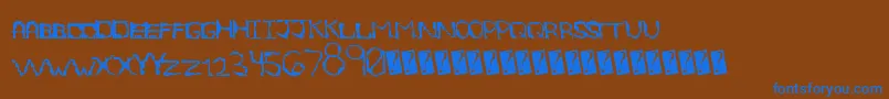 Eightbite Font – Blue Fonts on Brown Background