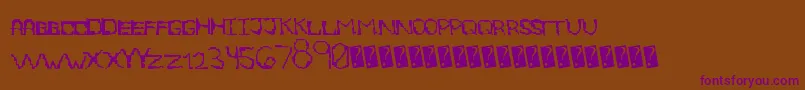 Eightbite-Schriftart – Violette Schriften auf braunem Hintergrund