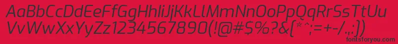 ExoItalic Font – Black Fonts on Red Background