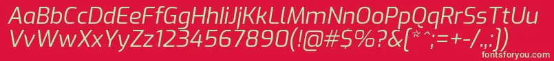ExoItalic Font – Green Fonts on Red Background