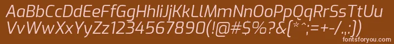 ExoItalic Font – Pink Fonts on Brown Background