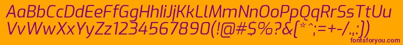 fuente ExoItalic – Fuentes Moradas Sobre Fondo Naranja