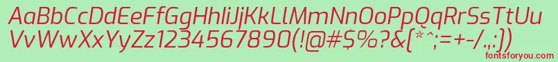 ExoItalic Font – Red Fonts on Green Background