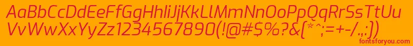 フォントExoItalic – オレンジの背景に赤い文字