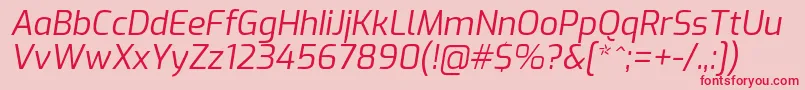 フォントExoItalic – ピンクの背景に赤い文字