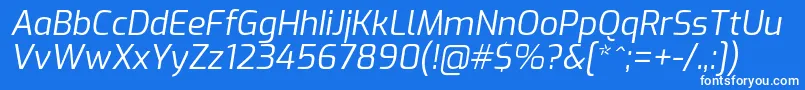 ExoItalic Font – White Fonts on Blue Background