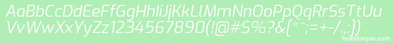 ExoItalic Font – White Fonts on Green Background