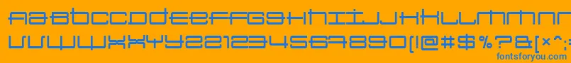 Sansbroadway Font – Blue Fonts on Orange Background