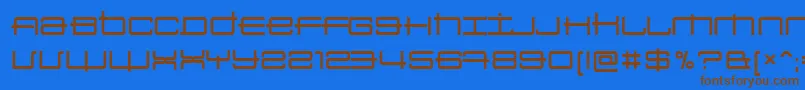 Weitere Informationen zur Sansbroadway-Schriftart Sansbroadway-Schriftart – Braune Schriften auf blauem Hintergrund