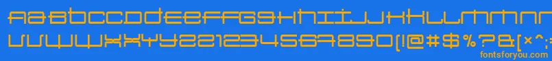 En savoir plus sur la police Sansbroadway Police Sansbroadway – polices orange sur fond bleu