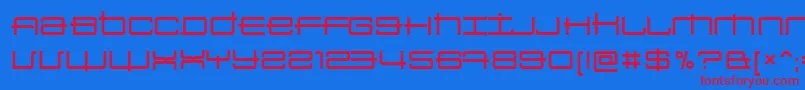 Sansbroadway Font – Red Fonts on Blue Background