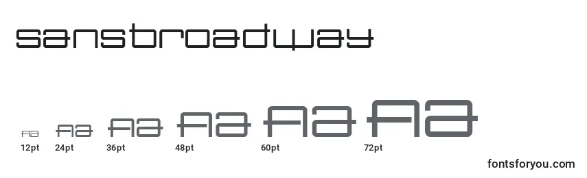 Размеры шрифта Sansbroadway