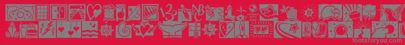 DfconnectivitiesitcTt-Schriftart – Graue Schriften auf rotem Hintergrund