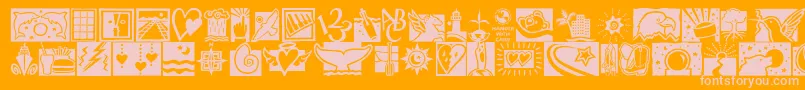DfconnectivitiesitcTt-Schriftart – Rosa Schriften auf orangefarbenem Hintergrund