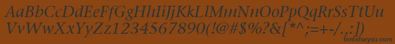 Шрифт ItcStoneSerifLtItalic – чёрные шрифты на коричневом фоне